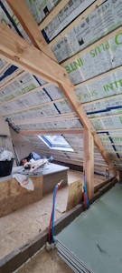 Aménagement d'un grenier à Beersel - Etanchéite a l'air - Dernières finitions